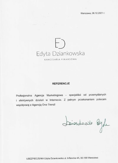 referencje Edyta Dziankowska page